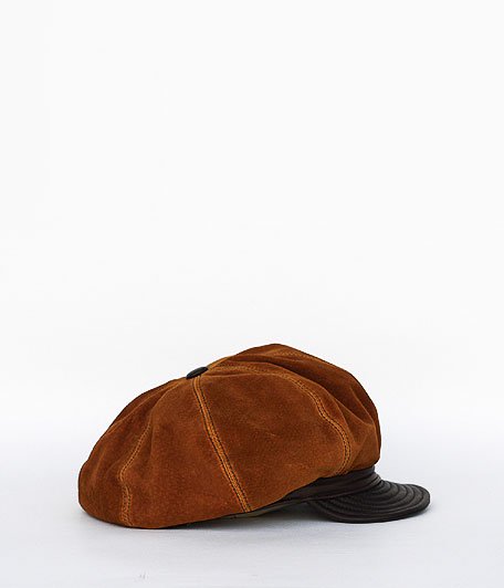  THE SUPERIOR LABOR Leather Newsboy Cap [brown]