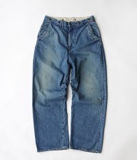  ANACHRONORM Reading Nep Denim Wide Work Trousers [Hard Wash]