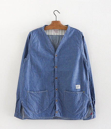  ANACHRONORM Clothing Indigo Herringbone Shirts-cardigan