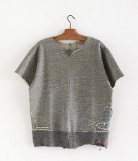  ANACHRONORM Reading Damaged Cut-off Melange Sweater [Hard Damaged]