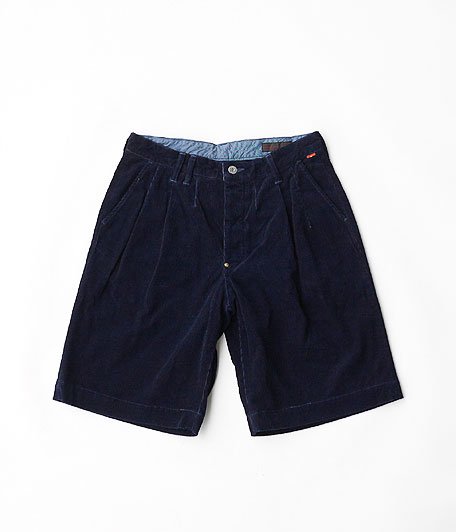  ANACHRONORM Clothing INDIGO Cord Tuck Shorts Wide Fit