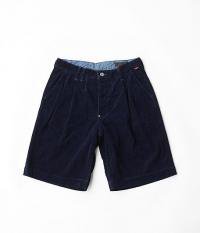  ANACHRONORM Clothing INDIGO Cord Tuck Shorts Wide Fit