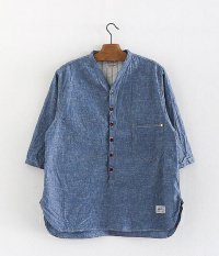  ANACHRONORM Clothing 1/2 Sleeve Henley Neck Shirt Wide Fit [INDIGO]