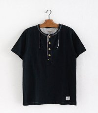  ANACHRONORM Clothing Basic Henley Neck S/S T-shirt [BLACK]