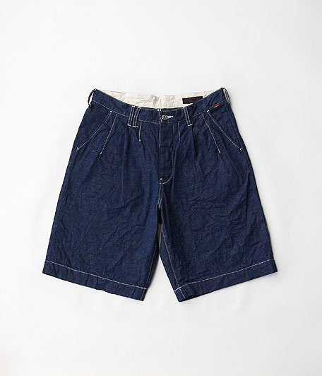  ANACHRONORM Clothing Denim Tuck Shorts Wide Fit [One Wash]