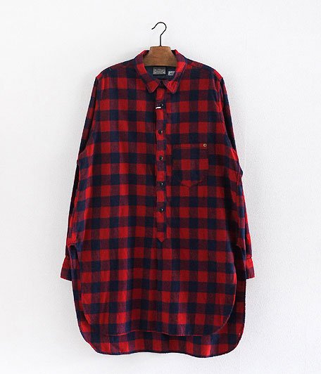  ANACHRONORM Reading Indigo Plaid Flannel Pullover Long Shirt [One Wash]