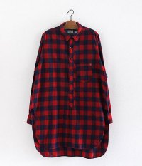  ANACHRONORM Reading Indigo Plaid Flannel Pullover Long Shirt [One Wash]