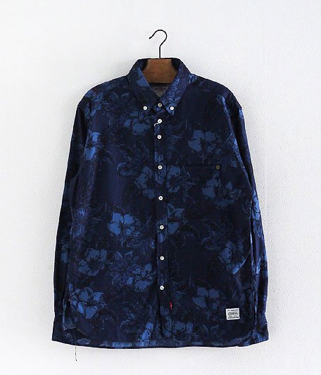  ANACHRONORM Clothing Flower B.D Shirt [NAVY]