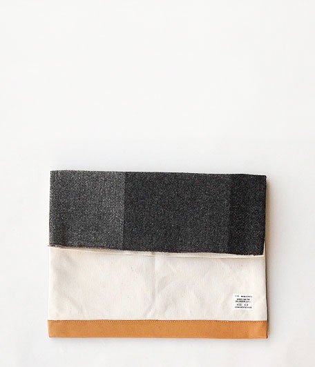  ANACHRONORM Clothing Patchwork Wool Clutch Bag [GRAY]