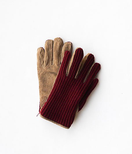  ANACHRONORM Clothing Suede Knit Glove [Dk.RED]