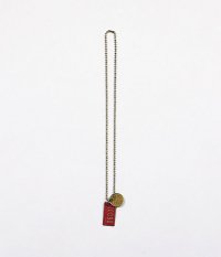  ANACHRONORM Reading Licence Plate Brass Pendant [RED]