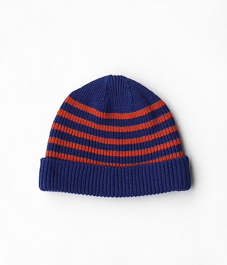  ANACHRONORM Clothing COTTON  Border Basic Knit Cap [Dk.BLUEORANGE]