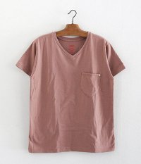  ANACHRONORM Standard V Neck Pocket T-shirt [PINK GRAY]