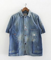  ANACHRONORM Reading Damaged Nep Denim Work Coveralls [Hard Damaged  Remaked]