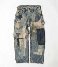  ANACHRONORM Reading Patchworked Denim Painter Pants [Hard Damaged  Remaked]