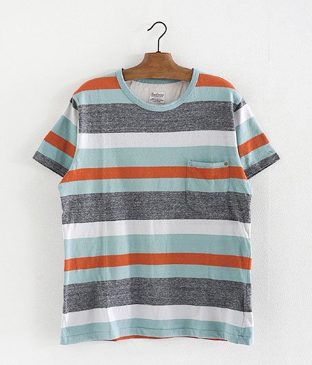  ANACHRONORM Clothing Border Pocket T-shirt [EMERALD]