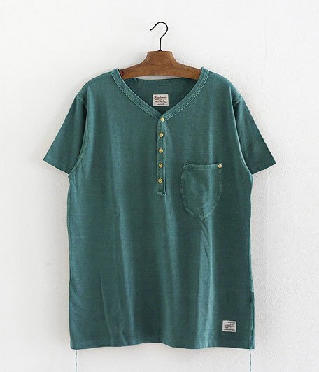  ANACHRONORM Clothing V Neck Henley T-Shirt [EMERALD]