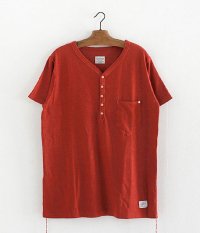  ANACHRONORM Clothing V Neck Henley T-Shirt [ORANGE]