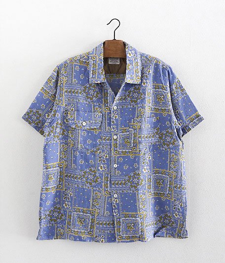  ANACHRONORM Clothing Bandana Open Collar S/S Shirt [BLUE]