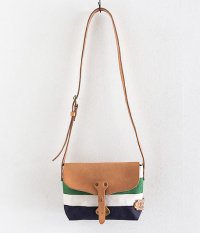  THE SUPERIOR LABOR Paint Small Shoulder Bag [yellowish green/navy]