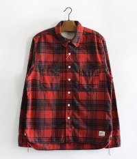  ANACHRONORM Clothing Flannel Check Work Shirt [RED]