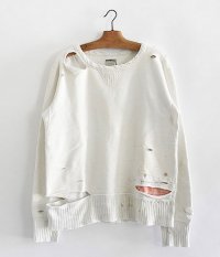  ANACHRONORM Reading Damaged Crew Neck Sweatshirts [Hard Damaged]