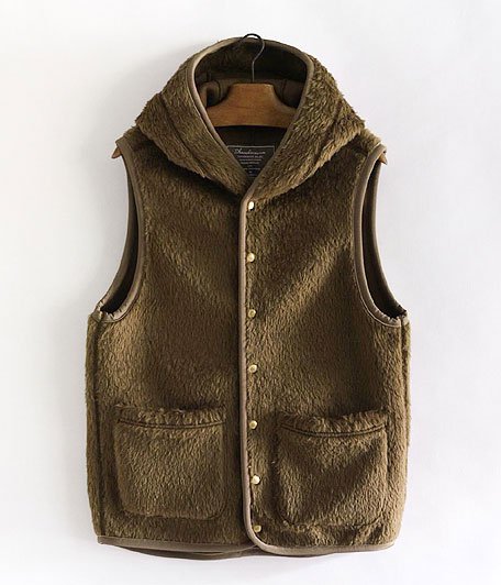  ANACHRONORM Clothing Mid-layer Fur Hood Vest [BROWN]