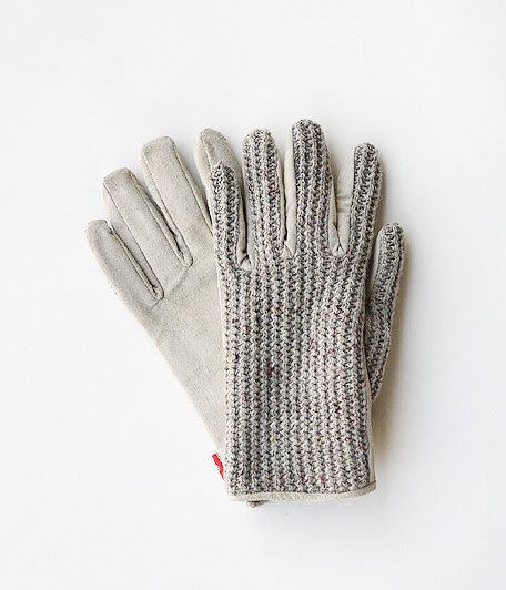  ANACHRONORM Clothing Suede Mix Knit Glove [GRAY]