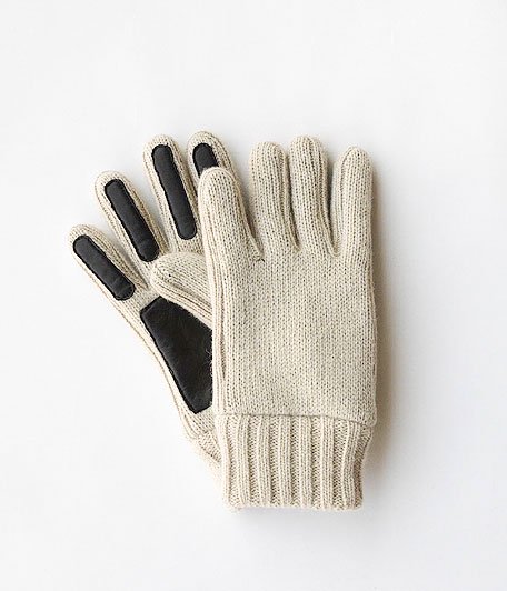  ANACHRONORM Clothing Leather Knit KUMA Glove [OFF WHITE]