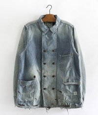  ANACHRONORM Reading Damaged Border Lining W-Work Denim Jacket [Hard Damaged]