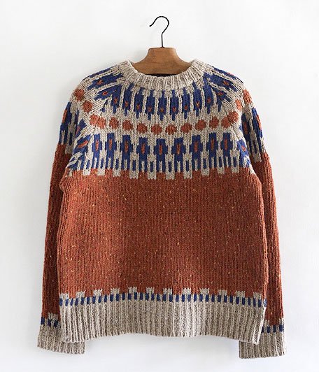  ANACHRONORM Clothing Jacquard Nordic Sweater [ORANGE]