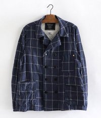  ANACHRONORM Linen Check W-Work Jacket [WINDOW PANE]