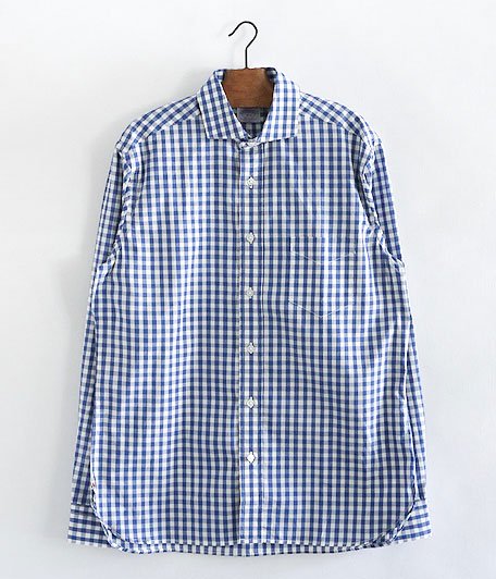  WORKERS Widespread Collar Shirt [BLUE GINGHAM]