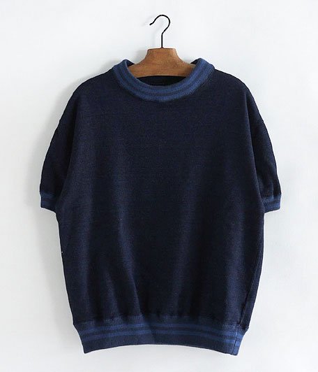  ANACHRONORM INDIGO Fleece Crew Neck S/S Sweatshirt [INDIGO]