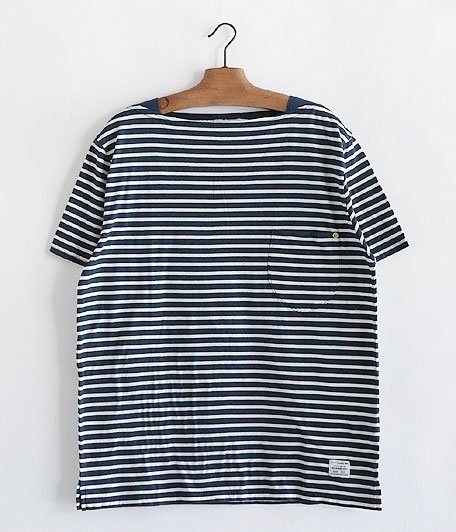  ANACHRONORM Border Jersey Boatneck S/S Tee [BLUE / WHITE]