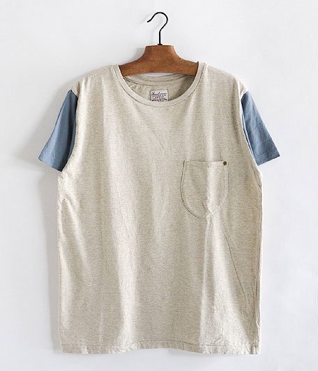  ANACHRONORM 2 Tone Pocket Tee [OATMEAL / BLUE GRAY]