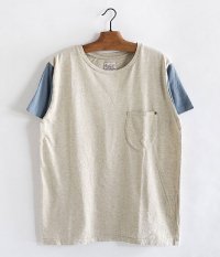  ANACHRONORM 2 Tone Pocket Tee [OATMEAL / BLUE GRAY]