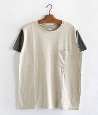  ANACHRONORM 2 Tone Pocket Tee [OATMEAL / OLIVE]