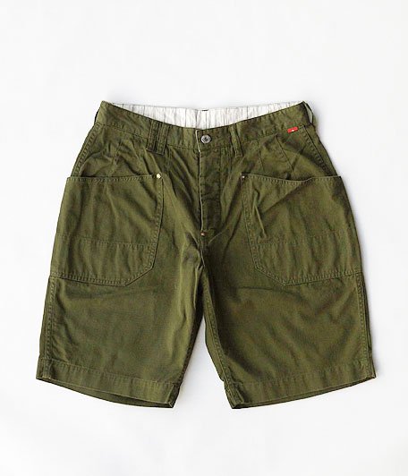  ANACHRONORM Colored Work Wide Shorts [OLIVE]