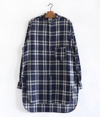  ANACHRONORM Indigo Praid Pullover Long Shirts [D.BLUE]