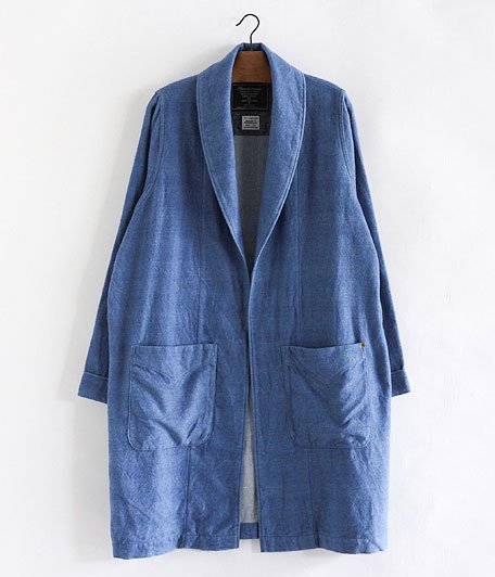  ANACHRONORM INDIGO Flannel Shawl Collar Shirt-Gawn [Lt.INDIGO]