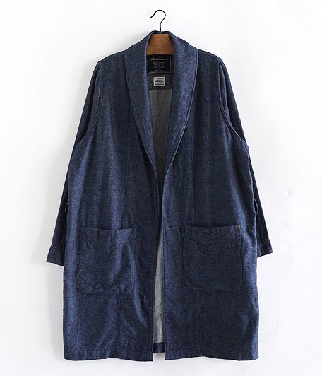  ANACHRONORM INDIGO Flannel Shawl Collar Shirt-Gawn [Dk.INDIGO]