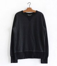  ANACHRONORM INDIGO Fleece Crew Neck Sweatshirt [BLACK INDIGO]