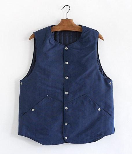  ANACHRONORM INDIGO Grosgrain Mid-Layer Quilt Warm Vest [INDIGO]