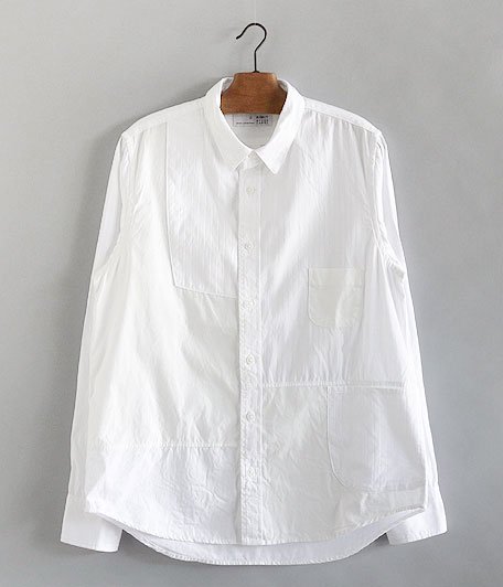  H.UNIT STORE LABEL Switching Dobby Shirt [WHITE]