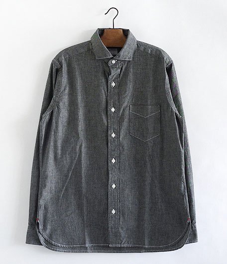  WORKERS Widespread Shirt [BLACK CHAMBRAY]