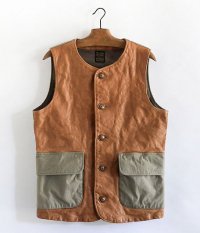  THE SUPERIOR LABOR Half Leather Vest [camel]