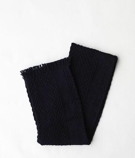  ANACHRONORM Tweed Cable Woven Stole [NAVY]