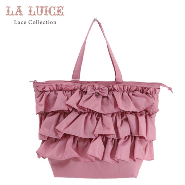 LALUICE/フリル飾り/ソフト軽量・トートバッグ/ピンク - レディースファッション ブランド　マリーミー
