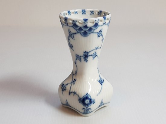 ロイヤルコペンハーゲン ベース□ブルーフルーテッド フルレース 花瓶